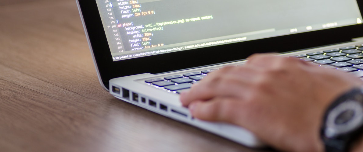 laptop with html code